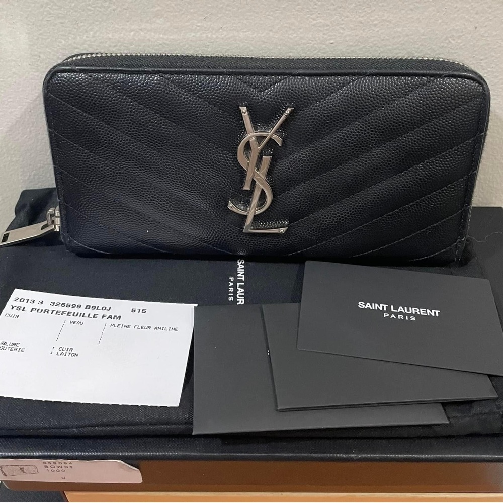 🖤YSL Monogram Zipped Around Wallet in SHW🖤 - Picture 2 of 15